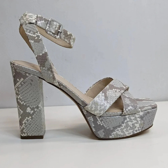 New Marc Fisher Faril Ankle Strap Platform Sandal Chic Cream Size 9 - Picture 8 of 12